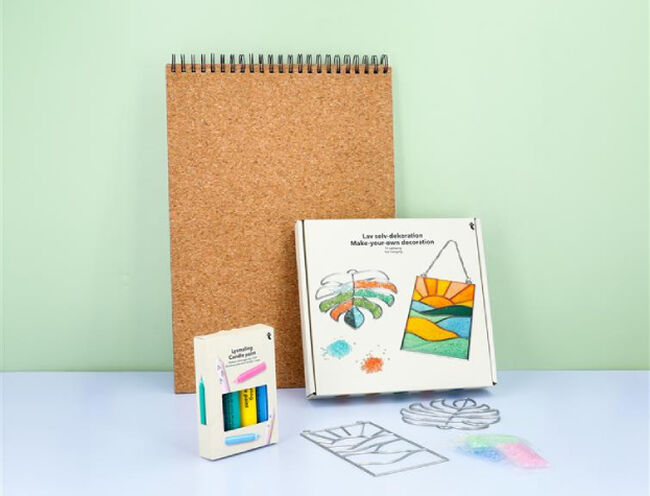 sketchbook and glitter